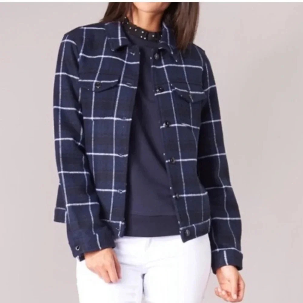 Scotch & Soda Velarians Wool Plaid Shacket Jacket Small with Pockets